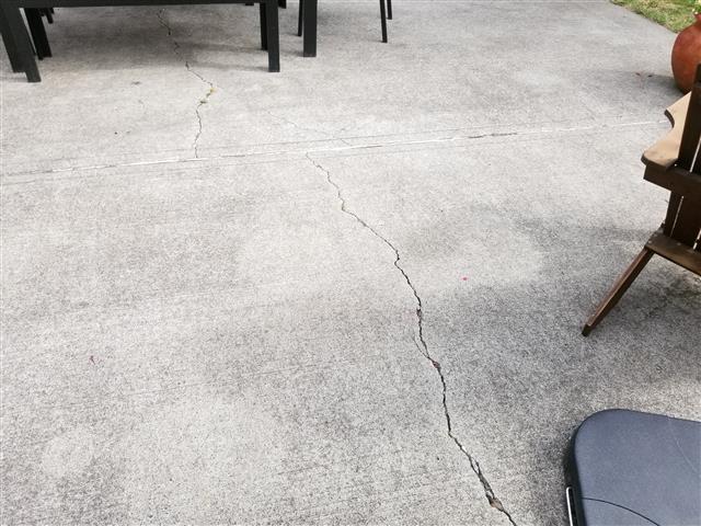 Fix cracked concrete patio slab
