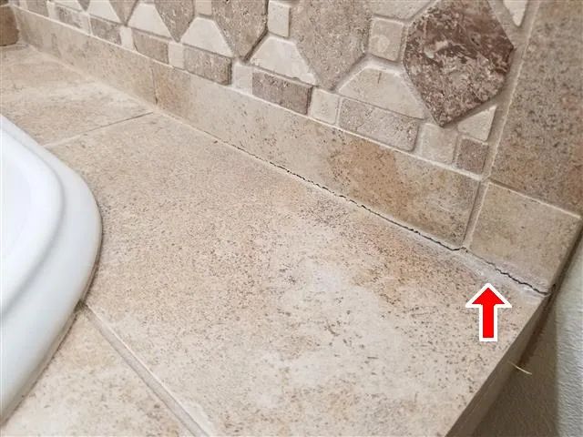 Counter grout cracks found during home inspection