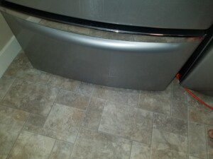 No drain pan under a washing machine