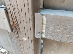 Missing fasteners for fence