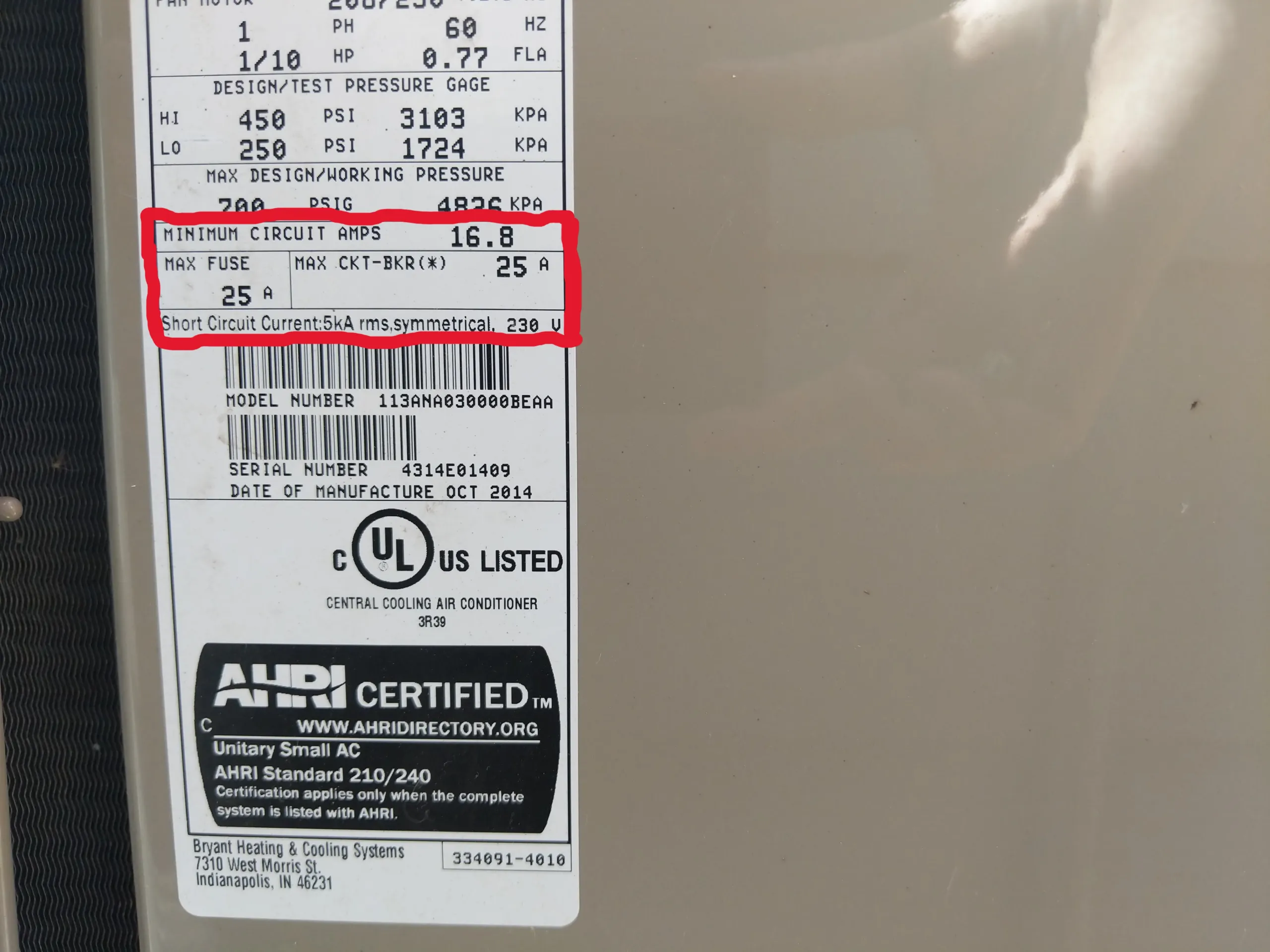 Recommended Circuit Breaker Size