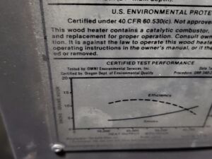 EPA Sticker for Wood Stove